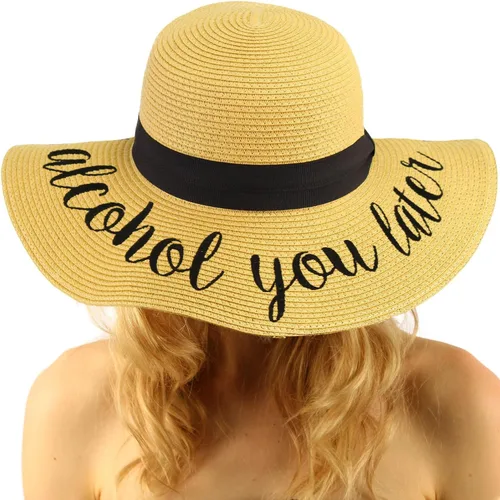 Vista 2 de C.C - Sombrero de sol para piscina, elegante, ala de 4 pulgadas, sombrero amplio de sol