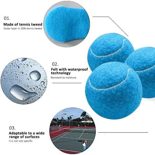 Vista 3 de URBEST Pelota de tenis, 12 paquetes de pelotas de tenis de entrenamiento, pelotas de práctica para jugadores novatos, pelotas de juego para perros