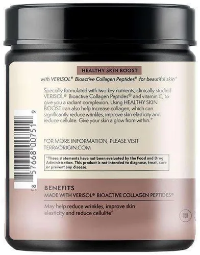 Vista 2 de TERRA ORIGIN Polvo de péptido hidrolizado con colágeno Apoya la piel, el cabello y las uñas saludables con verisol y vitamina C para mujeres
