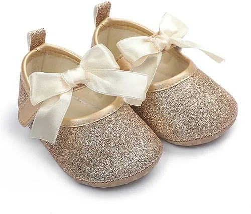 Vista 4 de Timatego Zapatos planos Mary Jane para bebé, con lazo de encaje, suela suave, antideslizante, para recién nacido, para primeros pasos, boda