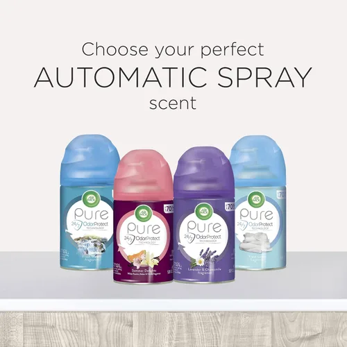 Vista 4 de Air Wick Recambio automático de ambientador en aerosol, 2 unidades, delicias de verano, neutralización de olores, aceites esenciales (paquete de 2)