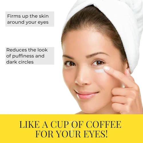 Vista 2 de Doppeltree Crema de cafeína para debajo de los ojos antienvejecimiento para hombres y mujeres, para arrugas, ojos hinchados y ojeras, iluminadora