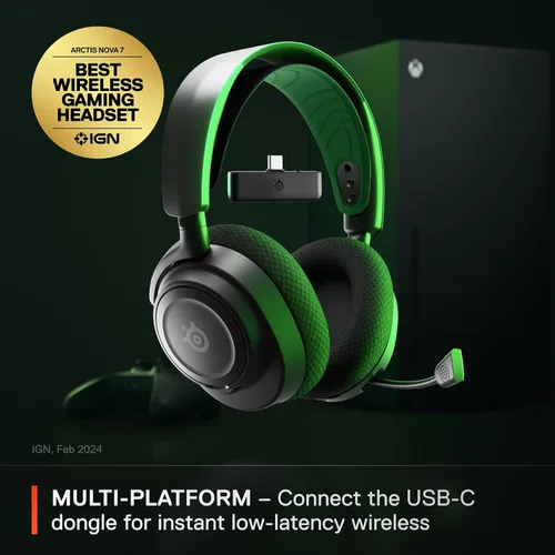 Vista 2 de SteelSeries Arctis Nova 7X Set de audífonos inalámbricos para Xbox, multiplataforma para juegos y móviles - Conexión inalámbrica simultánea de 2,4