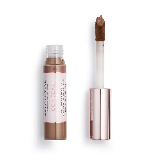 Vista 2 de Makeup Revolution Corrector para ocultar e hidratar, cobertura completa y acabado mate, C14 para tonos de piel oscuros, vegano y libre de crueldad