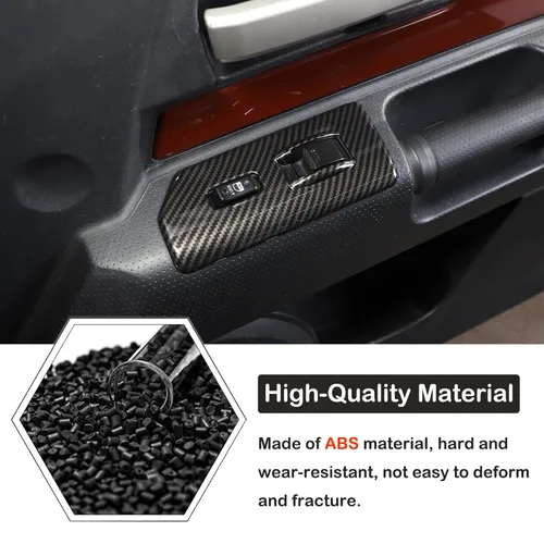 Vista 4 de Aunginsy Cubierta de panel de botón de elevación de vidrio para ventana de puerta, compatible con Toyota FJ Cruiser 2007-2021 para el reposabrazos
