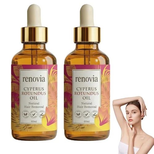 Vista 8 de Renovia Cyperus Rotundus Oil, aceite Cyperus Rotundus para depilación, aceite de depilación, hidratante calmante para una piel de aspecto suave