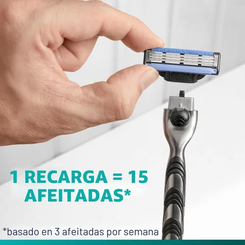 Vista 3 de Gillette Mach3 - Recambios de hoja de afeitar para hombre, 8 recambios de hoja de afeitar