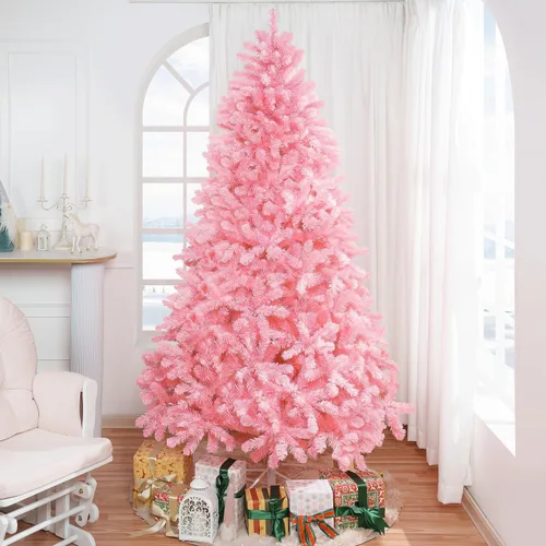 Vista 19 de Maria - Árbol de Navidad dorado preiluminado de 7.5 pies