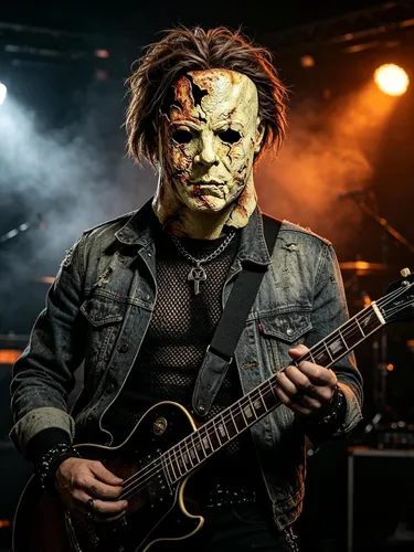 Vista 5 de GTETKDE Máscara de Halloween de Michael Myers 2026 para disfraz de terror y cicatriz 1 máscara de sangre