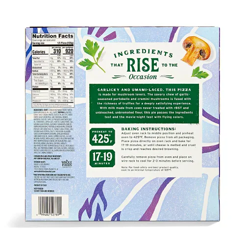 Vista 2 de Whole Foods Market Mushroom with Truffle Sauce Pizza, 13.4 OZ
