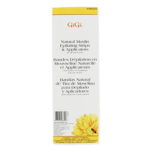 Vista 9 de GiGi Tiras de depilación para depilación y depilación, muselina natural pequeña, 100 tiras depiladoras
