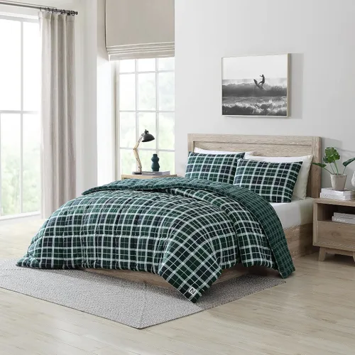 Vista 7 de Nautica - Juego de funda de edredón tamaño Queen, ropa de cama de microfibra suave reversible con fundas a juego, decoración del hogar a cuadros