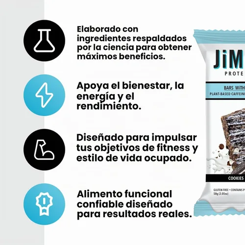 Vista 5 de Jimmy! - Barras de proteína de mantequilla de maní y chocolate, 0.65 onzas de proteína, bajas en azúcar, 12