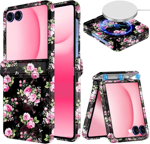 Vista 45 de Hekodonk Funda para Galaxy Z Flip 7, compatible con MagSafe, protector de pantalla integrado, protección de bisagra, magnética, delgada, a prueba