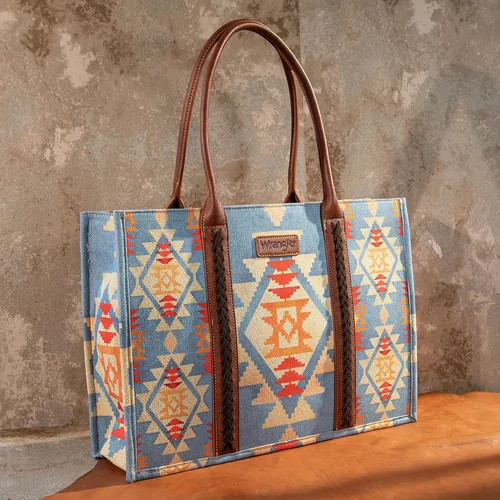 Vista 2 de Wrangler Tote Bag for Women Boho Aztec Purses with Signature Guitar Strap