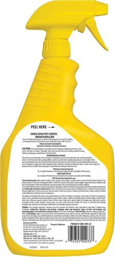 Vista 2 de Harris mata cucarachas, Spray líquido inodoro y sin manchas con fórmula de 12 meses de duración residual (32 oz)