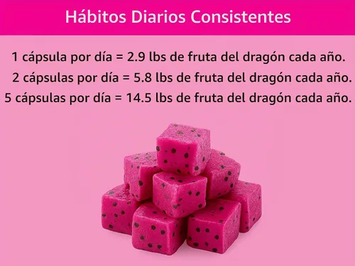 Vista 5 de KOYAH - Cápsulas orgánicas de fruta del dragón, liofilizadas: 60 cápsulas