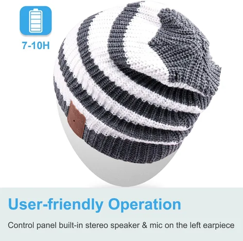 Vista 53 de Rotibox - Gorro inalámbrico con Bluetooth para deportes al aire libre, regalo de Navidad.