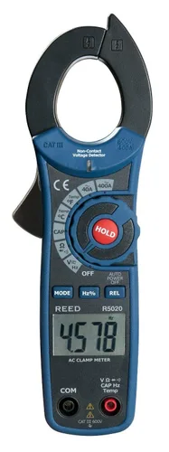 Vista 4 de REED Instruments Medidor de abrazadera de CA R5020 400A con temperatura y detector de voltaje sin contacto