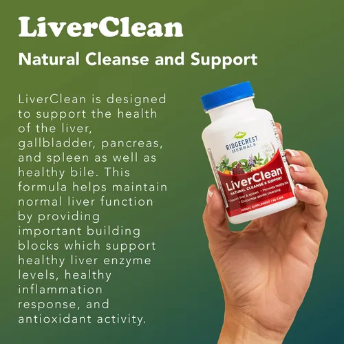 Vista 5 de Ridgecrest Herbals LiverClean, Suplemento de apoyo hepático a base de hierbas, cardo bendito, diente de león, desintoxicación, apoyo de limpieza