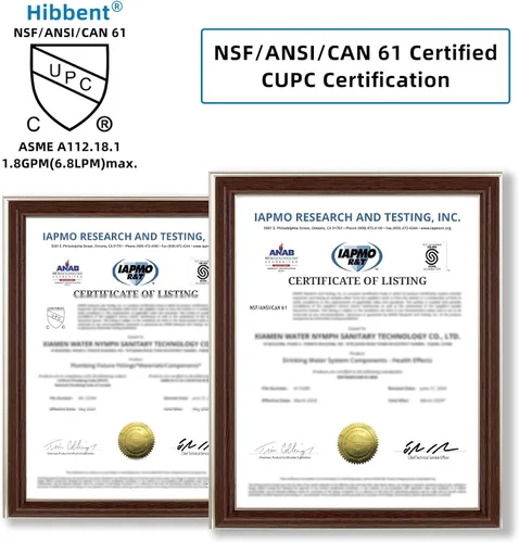 Vista 3 de Hibbent Aireador de grifo certificado NSF/ANSI/CAN 61, aireador de fregadero de cocina giratorio de 360°, certificación CUPC accesorio de rociador