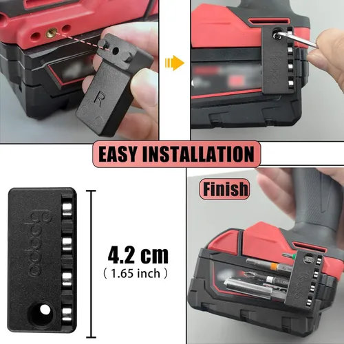 Vista 5 de Soportes magnéticos mejorados para brocas hexagonales de 1/4 de pulgada compatibles con destornilladores de impacto Milwaukee de 18V, funda