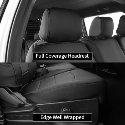 Vista 3 de EKR Fundas de asiento F150 personalizadas para Ford F-150 STX 2024-2026 y F150 XL/XLT 2021-2026 y Lariat 2021-2022 juego completo