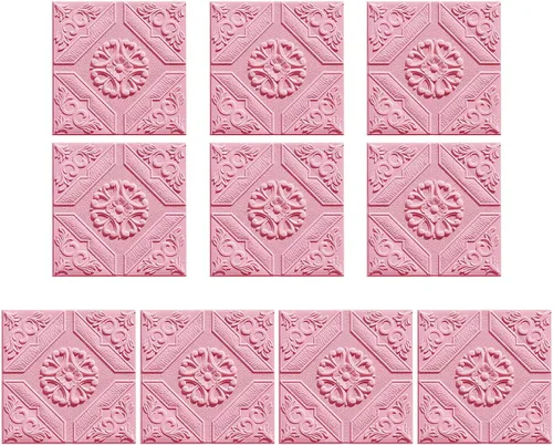 Vista 12 de ECYC Ltd 10 paneles de pared de espuma 3D autoadhesivos de 13.78 x 13.78 x 0.12 pulgadas, paneles de pared de flores 3D para despegar y pegar