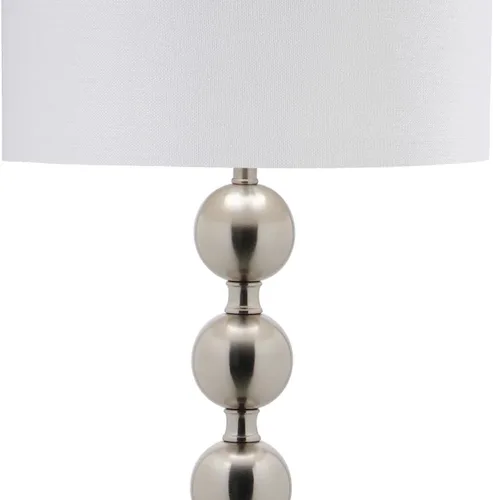Vista 3 de SAFAVIEH - Colección de iluminación Reflections - Lámpara de pie moderna de granja rústica apilable de bola de níquel de 59 pulgadas, para sala