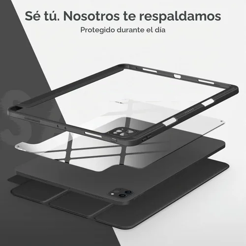 Vista 3 de VIKESI Funda para iPad Pro 12.9 de 6ª/5ª/4ª/3ª/3ª generación 2022/2021/2020/2018, cubierta trasera transparente
