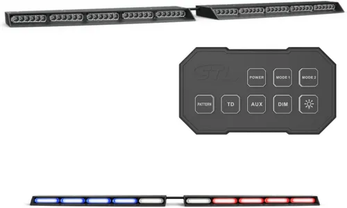 Vista 7 de SpeedTech Lights Raptor Elite TIR - Barra de luz LED estroboscópica para parabrisas superior, con soporte y caja de control, color ámbar/ámbar