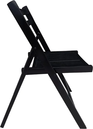 Vista 7 de CIATRE Eleva tus reuniones al aire libre con sillas plegables de madera de listones - Juego de 4 (negro)