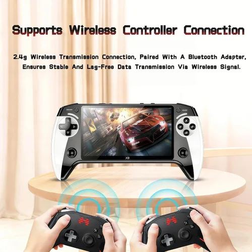 Vista 4 de X9 - Consola de juegos portátil retro, consola de juegos retro, pantalla HD IPS de 5.5 pulgadas, más de 20.000 juegos clásicos, salida de TV