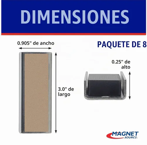Vista 2 de Master Magnetics Paquete de imanes de canal de cerámica – Imanes fuertes de alta resistencia – 22 libras de tracción cada uno – Parte trasera