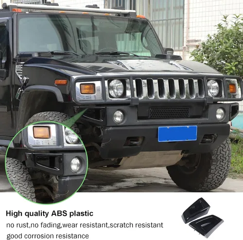 Vista 3 de PIUGILH Cubierta de esquina de bisel de parachoques delantero compatible con Hummer H2 SUV SUT 2003-2009, biseles de esquina de parachoques