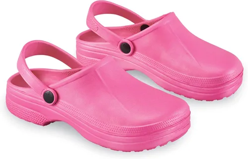 Vista 3 de Collections Etc Zuecos cómodos de goma de color sólido para mujer