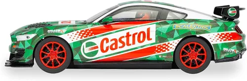 Vista 2 de Scalextric Ford Mustang GT4 Castrol 1:32 Drift 360 Guideblade Slot Race Car C4327