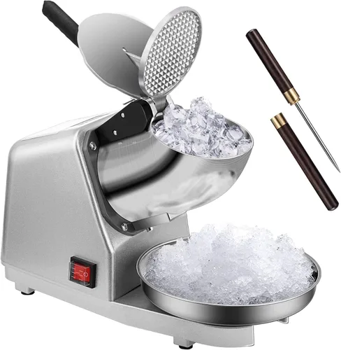Vista 9 de VIVOHOME Picadora de Hielo Eléctrica Trituradora Máquina para Hacer Conos de Nieve Rojo 64.86 kg/hora con Palillo de Hielo para Uso Doméstico