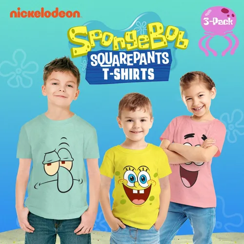 Vista 6 de Camiseta gráfica de Bob Esponja (conjuntos) Patrick Star Calamardo Plancton Gary Camiseta para niños pequeños