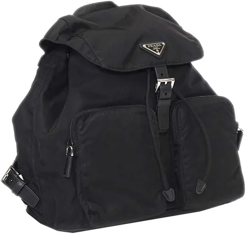 Vista 2 de Prada 1BZ005 - Mochila unisex de nailon negro Tessuto