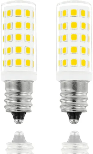 Vista 13 de Bombillas LED E12 C7, equivalente a 5 W equivalentes a bombillas halógenas de 50 W, base de candelabro E12 T4, 2700 K blanco cálido sin parpadeo