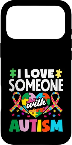 Vista 22 de Love Someone with Autism Awareness Puzzle Piece Ribbon Case for iPhone 16