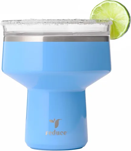 Vista 14 de Reduce Saltini - Vaso de cóctel de 16 onzas, vaso aislado de margarita con tapa, mantiene las bebidas frías durante 10 horas, alternativa al vaso