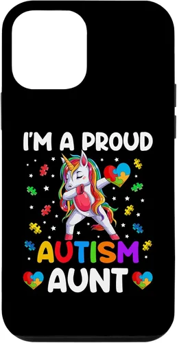 Vista 12 de Funda para iPhone 14 I'm A Proud Aunt Autism Awareness Dabbing Unicorn Girl