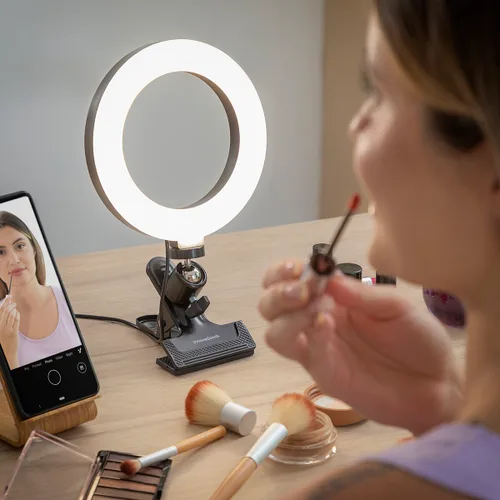 Vista 9 de Aro de Luz Selfie con Pinza de Soporte Lumahoop InnovaGoods