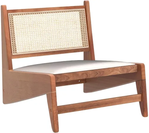 Vista 5 de HAOBO Home Silla de ratán moderna de mediados de siglo para lectura, sala de estar, dormitorio, hogar