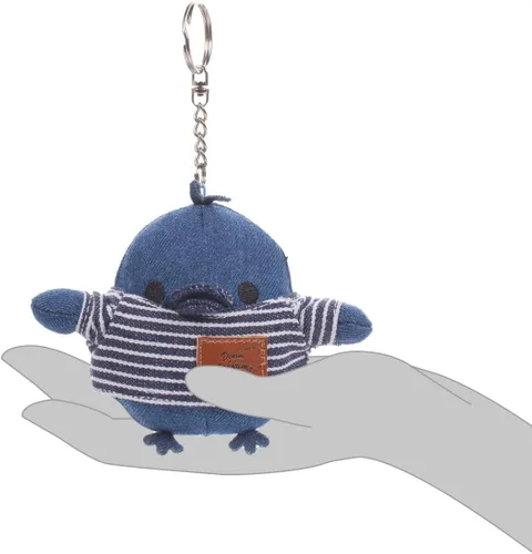 Vista 5 de Rilakkuma Kiiroitori San-X - Llavero de peluche de mezclilla original, Azul