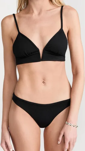 Vista 2 de Maaji Women's Standard Black Orchid Parade Long Line Triangle Top with Removable Soft Cups