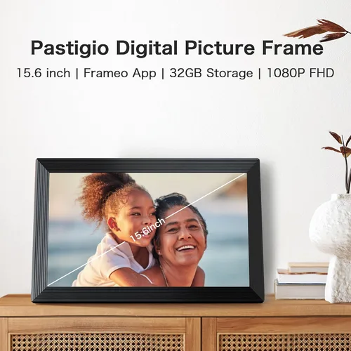 Vista 2 de Frameo Digital Frame WiFi, 15.6 inch Digital Picture Frame Large Display