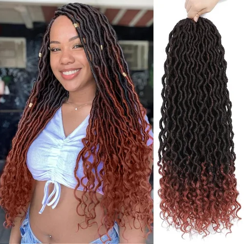 Vista 46 de Cabello Corto de Locs Falsos para Crochet Pre-Enrollado 12 Pulgadas 6 Paquetes Cabello de Locs de Diosa para Crochet Locs Falsos Suaves con Puntas